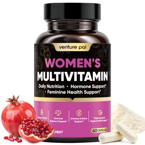 Venture Pal 21 Essential Multivitamin for Women, Energy, Immune, Hormonal Balance & Urinary Tract Support, with Vitamins A, C, D3, E, K2 & B Complex, Iron, Myo-Inositol & Botanical Blend, 60 Capsules