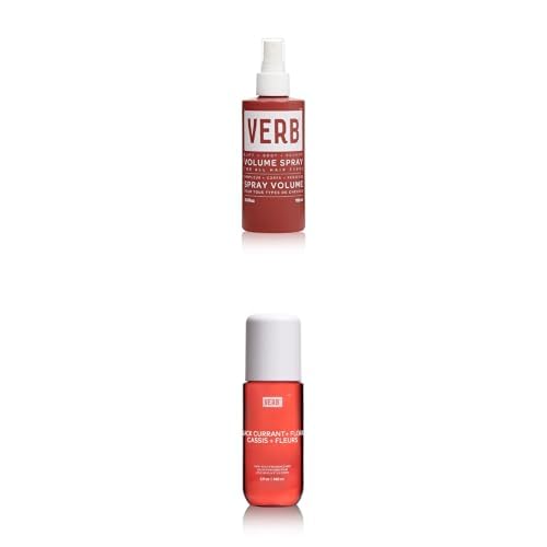 VERB Volume Spray 6.5 fl oz- Lightweight Volumizing Spray for Full-Bodied Lift-Vegan, No Parabens or Harmful Sulfates + VERB® Black Currant & Floral Hair and Body Fragrance Mist, 5 fl oz