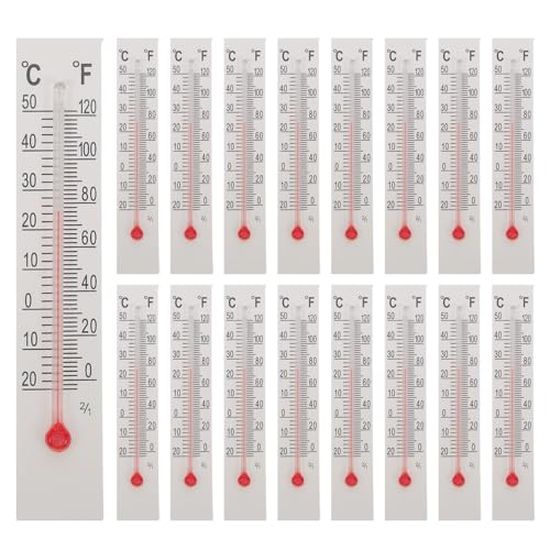 VERDANVERSE 30pcs Glass Thermometer with Dual Scale °c/°f for Accurate Measurement, Glass and Paper Material Mini Outdoor Temperature Gauge Suitable for Crafts and Classroom Science Projects