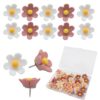 verkelly 30 Pcs Flower Push Pins, Cute Push Pins for Bulletin Board, Decorative Thumb Tacks 3 Colors, Office School Home Supplies (Colorful)