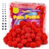 Veroave Red Pom Poms, 150PCS 1 Inch Pom Poms for Crafts, Pom Poms Bulk