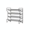 Vertical Foldable 4-Tier Spice Rack, Adjustable Carbon Steel Countertop Organizer for Kitchen Cabinets and Shelves