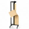 Vertical Paper Roll Holder,25''-36''Paper Roll Dispenser with Wheels,Heavy Duty Butcher Paper Dispenser and Cutter for Kraft,Gift Wrapper＆More (Black)