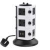 Vertical Power Strip Multiple Surge Protector Extension Socket Individually Switched Plug Outlet USB Charging Station 2m Cable