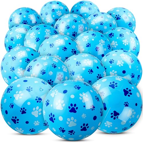 Vertintong 1 Pack Paw Print Beach Balls 9 Inch Blue Dog Paw Inflatable Beach Balls for Kids Adults Puppy Theme Birthday Party Favor Class Gifts Summer Outdoor Swimming Pool Decorations Supplies