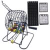 Vervevum Bingo Set Deluxe Fun Bingo Game Set Includes 150 Colorful Chips, 18 Cards, 75 Balls, 8" Hand-Cranked Cage & Board Sets for Adults Large Group, Party, Bar, Sets for Adults Large Group