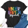 VERYNEAT Teacher Shirt for Women Kindergarten Squad T-Shirts Kindy Teacher Life Tee Tops Black