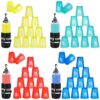 Vestamore 48 PCS Stacking Cups, Plastic Stacking Cups for Speed Training and Challenge Competition, Classic Family Activity for Adults, Red, Blue, Green, Yellow