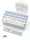 VETEB Acrylic American Mahjong Set, 160 Engraved Tiles 1.42"x1.02"x0.47"