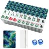 VETEB American Mahjong Tile Set Abstract Gold Marble Fluid Art Painting 166 Acrylic Mahjong Tiles 1.4" Large Mahjong Game Set with Bag and Accessories for Gift Travel Party