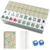 VETEB American Mahjong Tile Set Colorful Birds Cherry Blossom Branches Seamless 166 Acrylic Mahjong Tiles 1.4" Large Mahjong Game Set with Bag and Accessories for Gift Travel Party