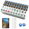 VETEB American Mahjong Tile Set Colorful Coastal Village Floral Street Sea View 166 Acrylic Mahjong Tiles 1.4" Large Mahjong Game Set with Bag and Accessories for Gift Travel Party
