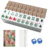 VETEB American Mahjong Tile Set Colorful Stained Glass Pink Green Gold Accents 166 Acrylic Mahjong Tiles 1.4" Large Mahjong Game Set with Bag and Accessories for Gift Travel Party