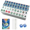 VETEB American Mahjong Tile Set Colorful Whimsical Whale Vibrant Splash Bubbles 166 Acrylic Mahjong Tiles 1.4" Large Mahjong Game Set with Bag and Accessories for Gift Travel Party