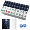 VETEB American Mahjong Tile Set Halloween Fantasy Night Twisted Tree Red Roses Full Moon Mystical 166 Acrylic Mahjong Tiles 1.4" Large Mahjong Game Set with Bag and Accessories for Gift Travel Party