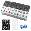 VETEB American Mahjong Tile Set Halloween Seamless Skeletons Pumpkins Bats Black Cats Webs Haunted 166 Acrylic Mahjong Tiles 1.4" Large Mahjong Game Set with Bag and Accessories for Gift Travel Party