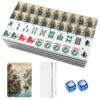 VETEB American Mahjong Tile Set Landscape Mountain River Valley Chinoiserie Chinese Pavilion Misty 166 Acrylic Mahjong Tiles 1.4" Large Mahjong Game Set with Bag and Accessories for Gift Travel Party