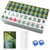 VETEB American Mahjong Tile Set Serene Lake Scene Swans Willow Tree Floral Details 166 Acrylic Mahjong Tiles 1.4" Large Mahjong Game Set with Bag and Accessories for Gift Travel Party