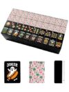 VETEB Halloween American Mahjong Tile Set Festive Tropical Palm Tree Holiday 160 Acrylic Mahjong Tiles 1.4" Game Set with Bag & Accessories for Gift Travel Party (Skull)