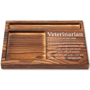 Veterinarian Gifts for Women, Wooden Sticky Note Pad Holder Office Decor, Vet Appreciation Gifts for Animal Doctor, Birthday & Graduation Gifts for Veterinarians, Desk Organizer Gift Idea YCB63