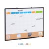VEVOR 36"x 24" Monthly Calendar Whiteboard & Cork Board Combo with Aluminum Frame – 2-in-1 Magnetic Dry Erase Bulletin Board for Wall Mount – Ideal for School, Home, Office