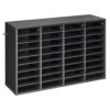VEVOR Literature Organizer, 36 Compartments Office Mailbox with Detachable Shelves, Wooden Mailbox Sorter with Particle Board, Countertop Office Home Storage Organizer for File, Document, Paper, Black