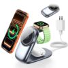 Vexirum 3-in-1 Wireless Charging Station for MagSafe,Foldable Magnetic Stand for iPhone 17/Air/16/15/14/13/12 Series, Apple Watch/AirPods,15W Fast Wireless Charger for Home/Office/Travel