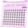 VEYESBEAUTY Brown Manga Lash Clusters Eyelash Extensions Thin & Invisible Band DIY Individual False Eyelashes Newbie's Five-Second Series Wispy Lash Tray 10mm Length for Self-application
