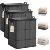 VEZENI Spacious Moving Storage Bin Blanket Storage Bags with Zipper and Handles Large Foldable Bedding Winter Clothes Quilts Comforter Sweaters Organizer Machine Washable Capacity Fabric