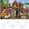 VGY Jumbo Floor Puzzle for Kids Ages 3-5,48 Piece Farm Animals with Alphabet & Numbers,Large Jigsaw Puzzle,Learning Educational Toys for Toddlers Ages 4-6,Big Floor Puzzle Gift for Boys Girls Ages 4-8
