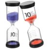 VICASKY 2pcs Classic-Shaped Countdown Hourglass Sand Timer for Bathing and Playtime, Portable Plastic Material with Fine Workmanship, Decorative and Charming Design