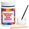VICBTZT Temporary Building Block Glue – Compatible with Lego Bricks, Rebuildable – Non-Toxic, with a Precision Brush for Mini Builds, Ideal for Display MOCs Like Model Cars & Flowers