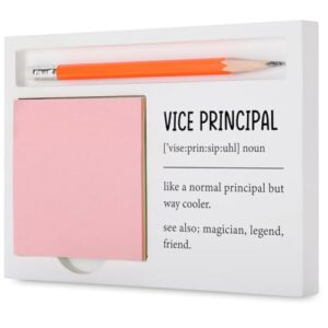 Vice Principal Gift Desk Organizer Funny and Heartfelt Note Pad Holder for Back to School Retirement Promotion, Appreciation Cool Assistant Principal Desk Decor XBCT4