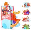 Vicloon Soft Cloth Books 0-6 Months, High Contrast Sensory Baby Toys - Tummy Time, Bath, Crinkle, Squeaky, Washable, Chewable, Non-Toxic, Early Educational