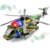 victob Helicopter Military Toy - Airplane with Lights and Music, Bump and Go Airplane Toys for Toddlers Boys Girls 3 4 5 6 7 8 Years Old, Easter Birthday Gift Toy for Kids