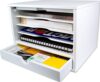 Victor Wood Desktop Organizer with Closing Door, W4720 (White), No Assembly Required…