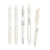 VideMundi 5 Count Pastel Gel Ink Pen Set,Cute Note Taking 0.5mm Fine Point Retractable 5 Count Black Ink Pens for Writing, Journaling, School, Office (White)