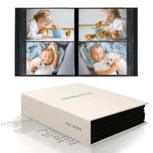 Vienrose Baby Photo Album 4x6 200 Pockets Photo Window Beige
