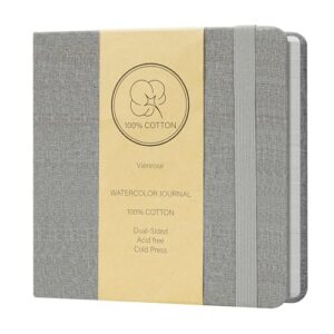 Vienrose Watercolor Sketchbook Journal 5.5x5.5 Inch 24 Sheets Grey