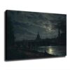 View of Dresden By Moonlight Canvas Wall Art Prints Poster for Living Room Bedroom Home Office Kitchen Apartment Hallway Wall Decor (Framed,12" L x 18" W)