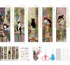 VIGEGU 5 Pcs Cat Book Stamped Cross Stitch Bookmark Kits for Adult Beginner
