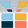 VIHOSE 4 Pcs Fluorescent Light Covers, 4x2 Feet Classroom Magnetic Light Cover Fluorescent Lights Shade Ceiling Lights Filters for Office Classroom Home Drop Ceiling (Plain,Blue Orange)