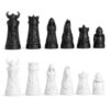 Vikings Style Chess Set Black and White