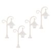 VILLCASE 4pcs Vintage White Mini LED Lamp Post for Dollhouse Environments with Realistic Illumination and Versatile Placement, 5.63x3.15x1.73in Miniature Street Light for Holiday Village