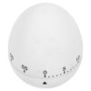 VILLCASE Manual Mechanical Kitchen Timer Egg Shape with Visual Countdown and Loud Alarm, Sturdy Metal and Silicone Construction, White Color, for Kitchen Cooking and Playing Time Management