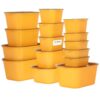 VINATO Airtight Food Containers (15 Pieces) - Set for Freezer, Microwave, Dishwasher, Stacking - Yellow