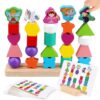 Vinlon Montessori Toys for Toddlers 2 3 4 Years Old -Princess Unicorn Fairy Mermaid Shapes Sorting Stacking Vivid Colors, Early Learning Educational Toys Easter Basket Stuffers Valentine's Day Gift