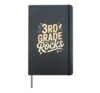 Vintage 3rd GRADE ROCKS Teacher I Teach Future Band Heroes Hardcover Journal, Black