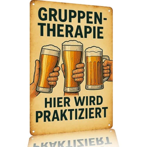 Vintage Aluminum 8X12in Wall Sign Funny Group Therapy Themed Decor For Home Bar Pub Garage Retro Beer Toast Art Print Novelty Rust