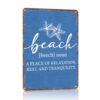 Vintage Beach Definition Starfish Aluminum Metal Sign 12x8Inch A Place Of Relaxation Rest Tranquility Decorative Wall Art for Beach House Living Room Bathroom Patio Decor